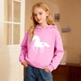 thumbnail image 2 of IWRICH Love Horse Hoodie for Girls Equestrian Horseback Riding Gift Idea Sweatshirt with Horses,Size 2-14 Years Pink 110, 2 of 4