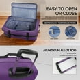 thumbnail image 4 of 3 Piece Softside Luggage Set, Expandable Suitcases with Wheels, Heavy-Duty Waterproof Travel Bags, 20/26/30 in, Purple - TA069, 4 of 9
