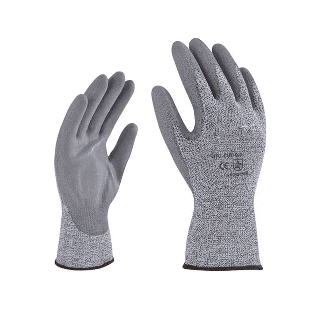 Guantes Anticorte Nivel 5 Industrial Trabajo Rudo Resistente Chica Gris