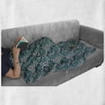 thumbnail image 6 of Tropical Soft Flannel Fleece Throw Blanket, Rainforest Foliage with Banana Leaves Jungle Items, Cozy Plush for Indoor and Outdoor Use, 50" x 60", Teal Grey, by Ambesonne, 6 of 6