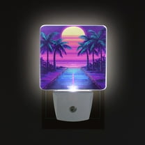 Yayeee LED Night Light for The Home Plug in With Light Sensors 2 Pack, Purple Digital Art