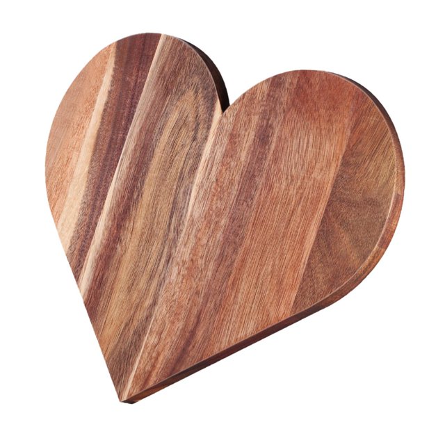 Tabla de cortar de madera en forma de corazón, multiusos, para uso diario, superficie lisa, plato para servir, 35,5 x 29,5 cm (14 x 11,6 pulgadas).