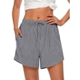 thumbnail image 2 of MOSHU 3 Pack Womens Pajamas Shorts Drawstring Pj Shorts for Women Casual Sleep Lounge Shorts with Pockets, 2 of 11
