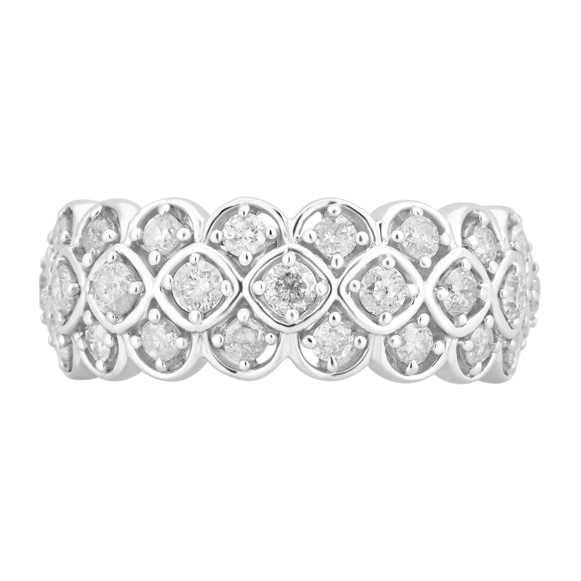 Arista 1.00 Carat T.W Diamond Fashion Anniversary Ring in Sterling Silver (I-J, I2-I3)