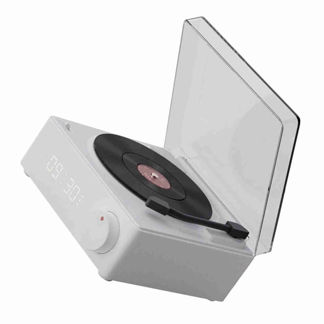 Altavoz despertador NikouMX con disco de vinilo giratorio reloj digital Bluetooth