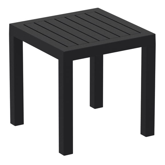 Luxury Commercial Living 18" Black Patio Square Side Table with Drain Hole