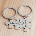 thumbnail image 5 of Naierhg 2Pcss Always Forever Jigsaw Piece Couple Lovers Key Ring Holder Keychain Gifts, 5 of 8