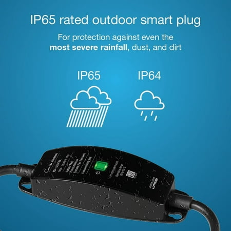 Lutron - Caseta Weatherproof+ Outdoor Smart Plug for Landscape and String Lighting, On/Off Switch - Black