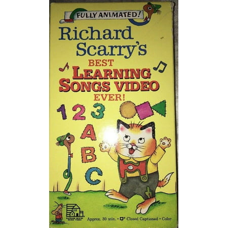 Richard Scary'S Best Learning Songs Video Ever Vhs!-TESTED-RARE-SHIPS N 24 (Best Scary Masks Ever)