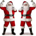 thumbnail image 1 of Ropa clásica de franela navideña para adultos, disfraz de Papá Noel, juego de 7 piezas VA, 1 of 3