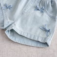 thumbnail image 6 of LYMAYTER Girls Denim Shorts Toddler Soft Comfortable Jeans Shorts Bow Accent Elastic Waist Shorts 0-5Y, 6 of 7