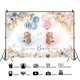 thumbnail image 1 of 7x5ft Bear Gender Reveal Baby Shower Party Backdrop Boy or Girl Blush Pink Blue Floral Photography Background Party Decor Blue and Pink Balloons Gold, 1 of 4