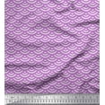 thumbnail image 1 of Soimoi Purple Moss Georgette Fabric Scales Geometric Printed Fabric 1 Yard 42 Inch Wide, 1 of 3