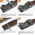 thumbnail image 6 of Men's Belt, KM Legend Leather Ratchet Dress Belts for Men, Jeans Brown Belt with Adjustable Buckle, Trim to Fit for Your Size, 6 of 7