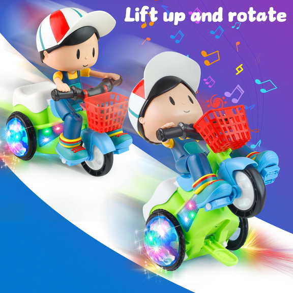 Electric Stunt Tricycle Toy for Kids – Lights, Music & Smart Obstacle Avoidance, Fun Interactive Ride-On Style Toy
