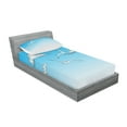 thumbnail image 2 of Ambesonne Blue Fitted Sheet & Pillow Sham Set, Seagulls Flying Ombre Sky, Twin, White Blue, 2 of 2