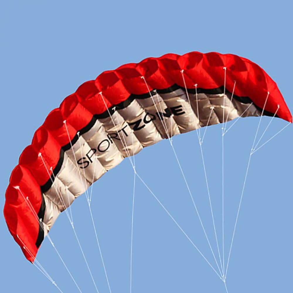 US 2.5m Huge Parafoil Parachute Stunt Dual Line,Sport Beach Kite Kid Gift 