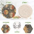 thumbnail image 4 of Sun and Moon Face 6 Pcs Drink Coasters with Holder Absorbent Coasters Woven Coasters for Drinks Table Desk Protection Home Decor, 4 of 7