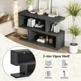 thumbnail image 3 of EUROCO 47.2" Long Console Table,Retro 3-Tier Sofa Table Entryway Table with Open Shelves,Narrow Wood Accent Table for Living Room/Hallway/Entrance/Foyer,Black, 3 of 8
