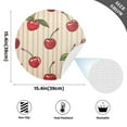 thumbnail image 2 of Ryvnso Cherry on Striped Round Plate Mats Dining Table Placemat Set of 4 for Holiday Decoration, 2 of 7