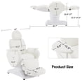 thumbnail image 4 of BarberPub Electrical Facial Beauty Bed with 3 Motors,Adjustable Massage Table Chair, PU Leather, 440 lbs Capacity(White), 4 of 13