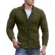 thumbnail image 1 of Gibobby Suéteres para hombre 2023 Suéter tipo cárdigan con cuello en V para hombre, manga larga, con botones, estilo casual(Verde,G), 1 of 5