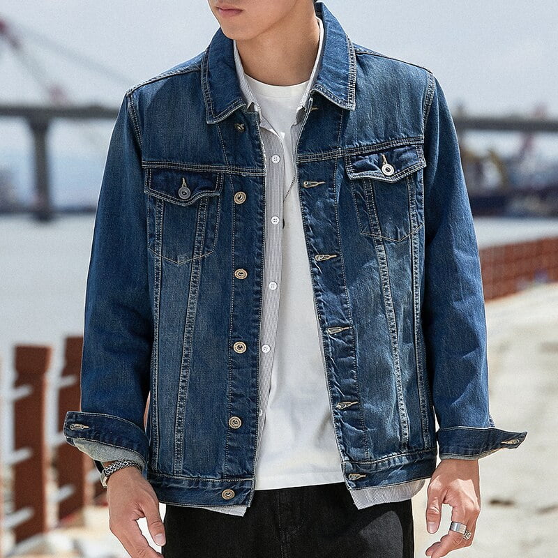 Grande Taille 5XL 6XL 7XL Veste en Jean pour Hommes 2021 Printemps Automne et Hiver Nouvelle Mode Decontractee Veste en Jean en Vrac pour Hommes Walmart