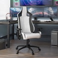 thumbnail image 2 of Furniture of America Singe Faux Leather Adjustable Gaming Chair in White & Black, 2 of 5