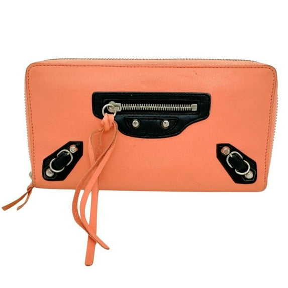 Pre-Owned BALENCIAGA Round Long Wallet Calf Zip Around Women's I111624164 (Fair)