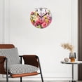 thumbnail image 3 of Battery Operated Analog Wall Clocks Non-Ticking Silent Modern Clock Decorative for Home,Office-Colorful Spring Flowers Including Roses And Tulips(14inch), 3 of 4