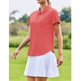 thumbnail image 4 of Pinspark Polo Shirts for Women Moisture Wicking Golf Shirt Half Zip Pullover Curved Hem Athletic Tennis Tops, 4 of 6