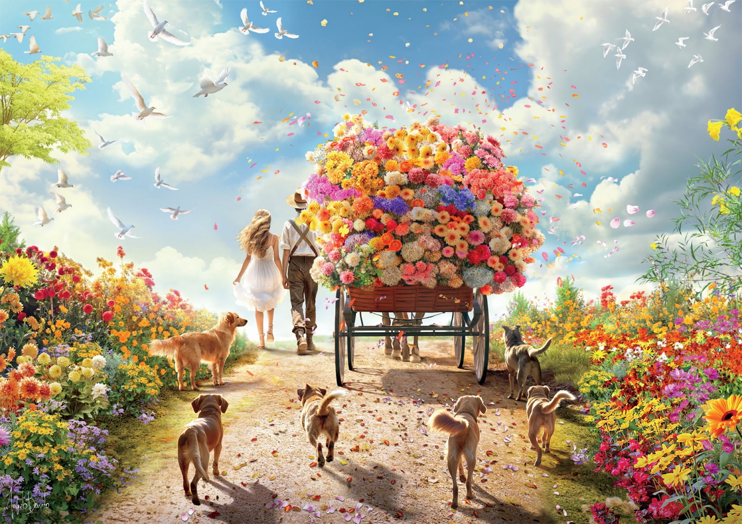 Buffalo Games Country Life Wildflower Harvest 500-Piece 21.25 x 15 inch Interlocking Jigsaw Puzzle for Adults Ages 14-99