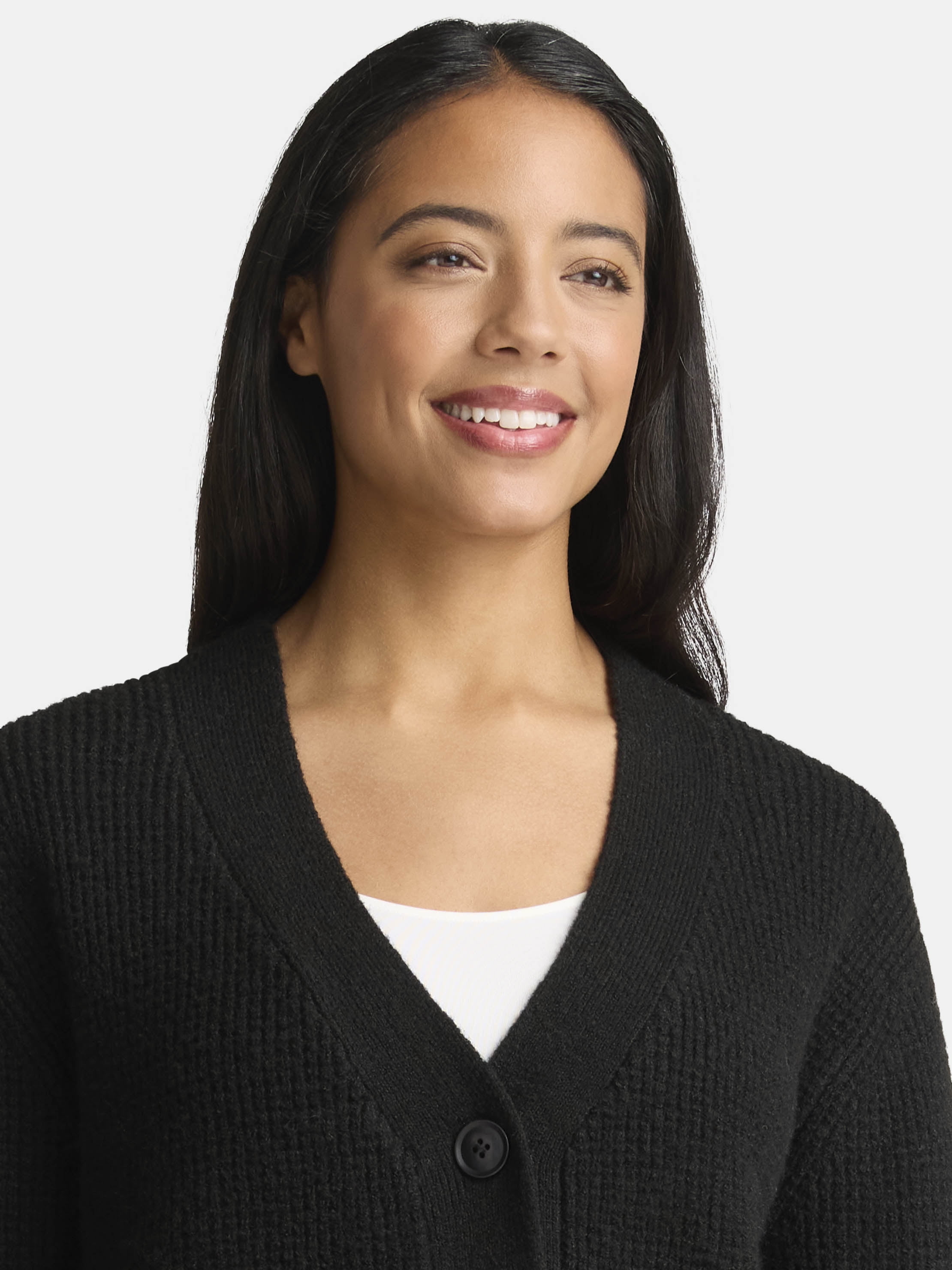 Time and Tru Women's and Women's Plus Cardigan and Pants Sweater Set, 2-Piece, Sizes XS-4X