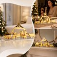 thumbnail image 6 of Lilixerw Gold Nativity Scene Figurine, Acrylic Mirror Tabletop Stable Decor on Clear Base, Compact Tabletop Manger Scene for Christmas Mantel Home Decorations, 6 of 7