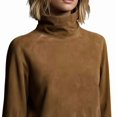thumbnail image 6 of Female Long Sleeve Dress Mock Neck Slim Fit Bodycon Mini Dresses Caramel Color XS, 6 of 10