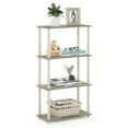 thumbnail image 4 of Furinno Wire 4-Tier Industrial Style Metal Frame Display Shelf, 24 Wide, Walnut Cove, 4 of 5