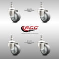 thumbnail image 2 of 3 Inch 316SS Thermoplastic Rubber Wheel Swivel 12mm Threaded Stem Caster Set, 2 of 2