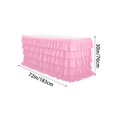 thumbnail image 2 of YFTDEF Pink Tulle Table Skirt, 6ft Table Skirt for Rectangle Table, Birthday Party Decorations, Shower Parties, Cake Dessert Table Decorations, Five-Layer Ruffle Table Skirting, 2 of 6
