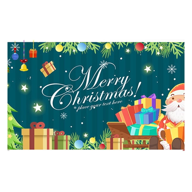Feliz Navidad Decoración para puerta de garaje Fondo Árbol de Navidad Divertido Papá Noel Chimenea interior Invierno Hogar Año Fiesta navideña Pancarta Cubierta