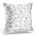 thumbnail image 1 of BOSDECO Taie d'Oreiller Design Tourbillon Noir Collection Mariage Ligne Blanche Housse de Coussin 18x18 Pouces, 1 of 1