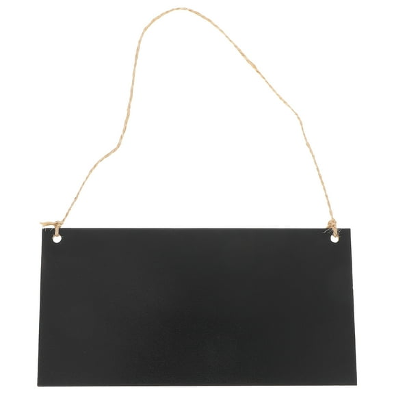 HONITANO 2Pack Rectangular Density Board Black Chalkboard Pendant Door Hanging Sign 11.8x3.9in