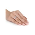 thumbnail image 4 of 1.75 Carat (Ctw) Morganite and Aquamarine Heart Ring in 10K Rose Gold with Diamonds for Women, 4 of 6