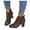 Brown, variant on Oyedens High Heels Dress Boots for Women Ladies Fashion Leather Dressy Pump Ankle Booties