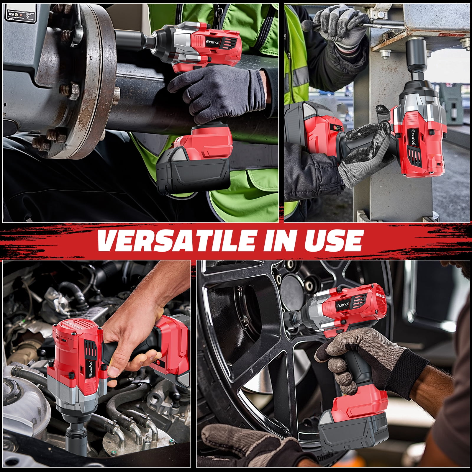 Cordless Impact Wrench 1/2 inch Compatible for 18V Battery, 1360N.m High Torque Impact Driver(no battery)
