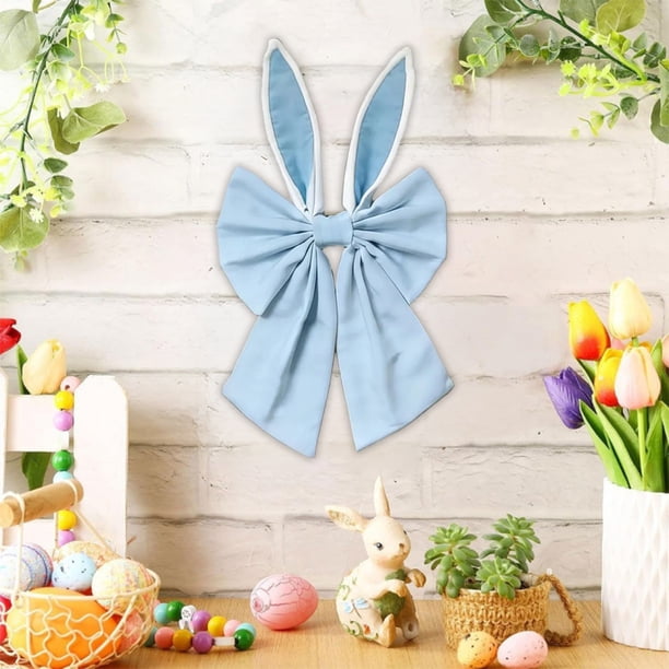 Uuiauoio Easter Bunny Ear Bow Pendant, Holiday Party and Home Decoration for Easter, Festive Hanging Ornament for Door and Wall, Reusable Seasonal Decor