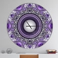 thumbnail image 2 of Designart 'Purple Fractal Pattern with Circles ' Modern wall clock, 2 of 6