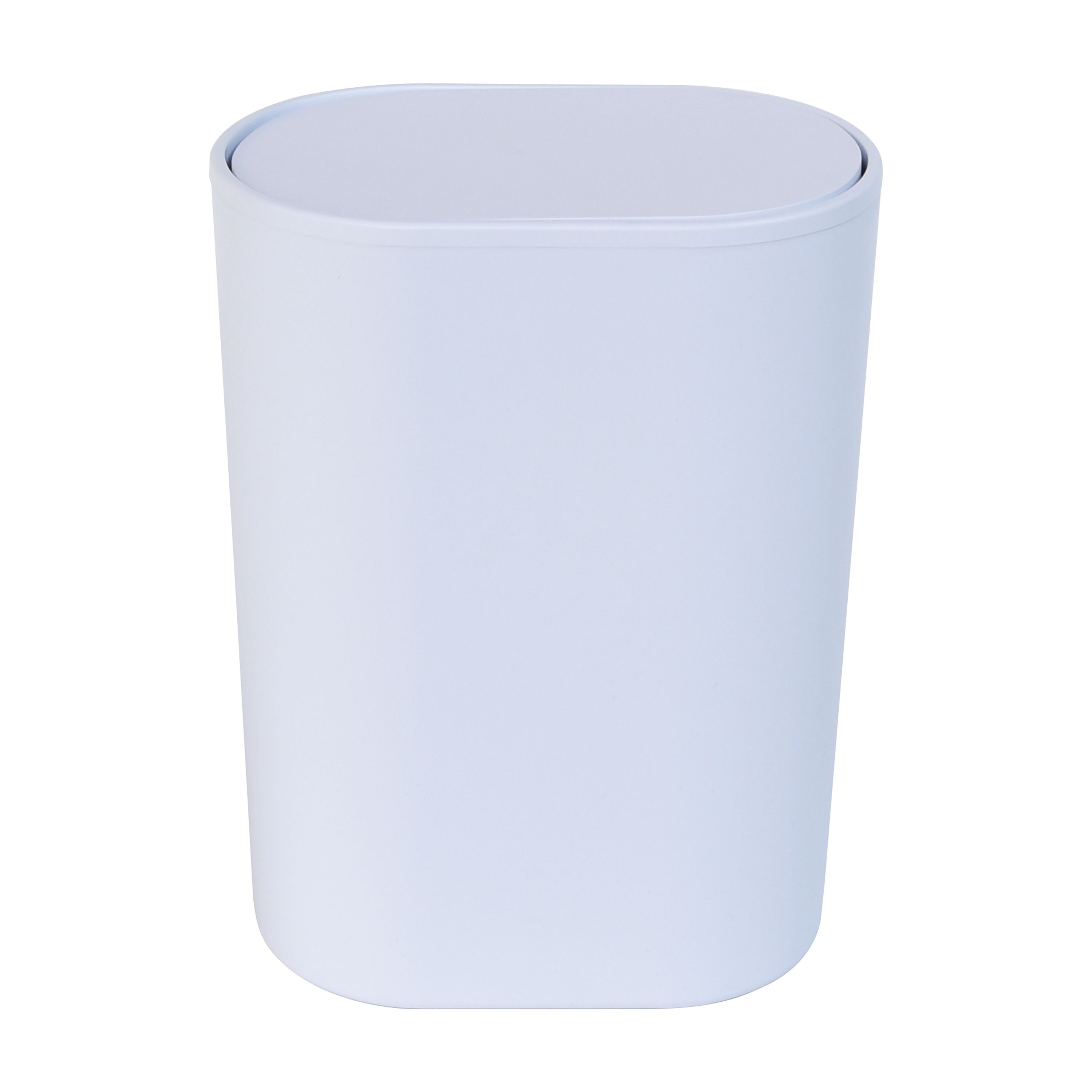 Mainstays Flip Top Plastic Trash Can, White