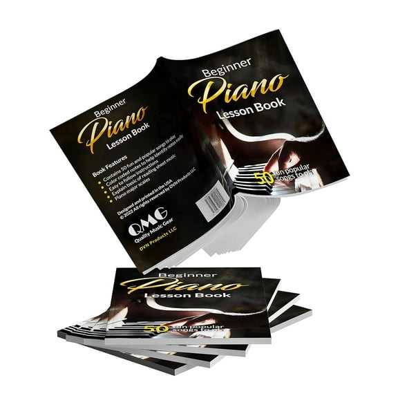 QMG Color-Coded Beginner Piano Book - 50 Popular Songs, All Ages, 64 Pages - All Levels