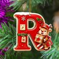 thumbnail image 4 of JeashCHAT Initial Letter Christmas Ornaments, Red Personalized Christmas Initial Ornaments Cute Reindeer Pendant Christmas Tree Hanging Decorations Xmas Gifts, 4 of 5