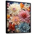 thumbnail image 2 of Designart "Serenity Amidst Colorful Mums" Mums Floater Framed Wall Art Living Room, 2 of 5